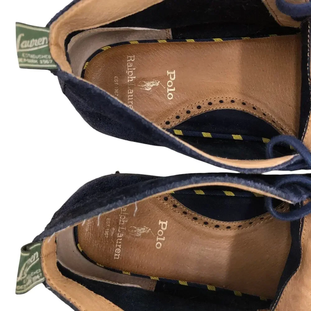 Polo Ralph Lauren Shoes Mens 9.5D Talan Chukka Navy Suede Desert Boots Lace Up